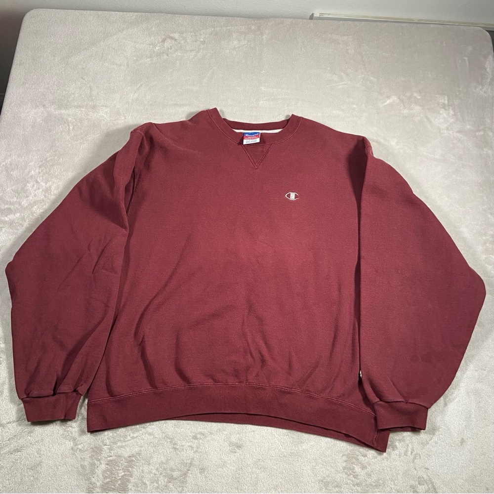 Vintage Champion Burgundy Crewneck Thick Sweater XXL Red Vintage Champion
